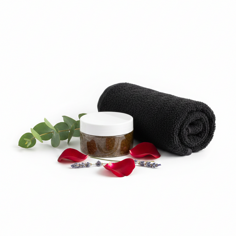 Savon noir parfumé & gant exfoliant